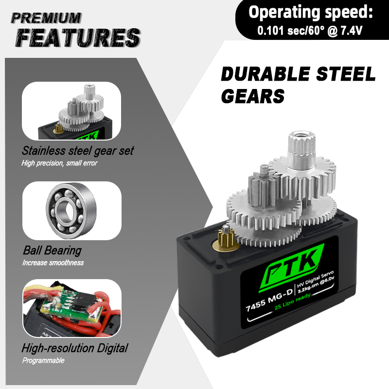 PTK 7455MG-D servo 12g Digital - Servo Metal Gear recension och pris