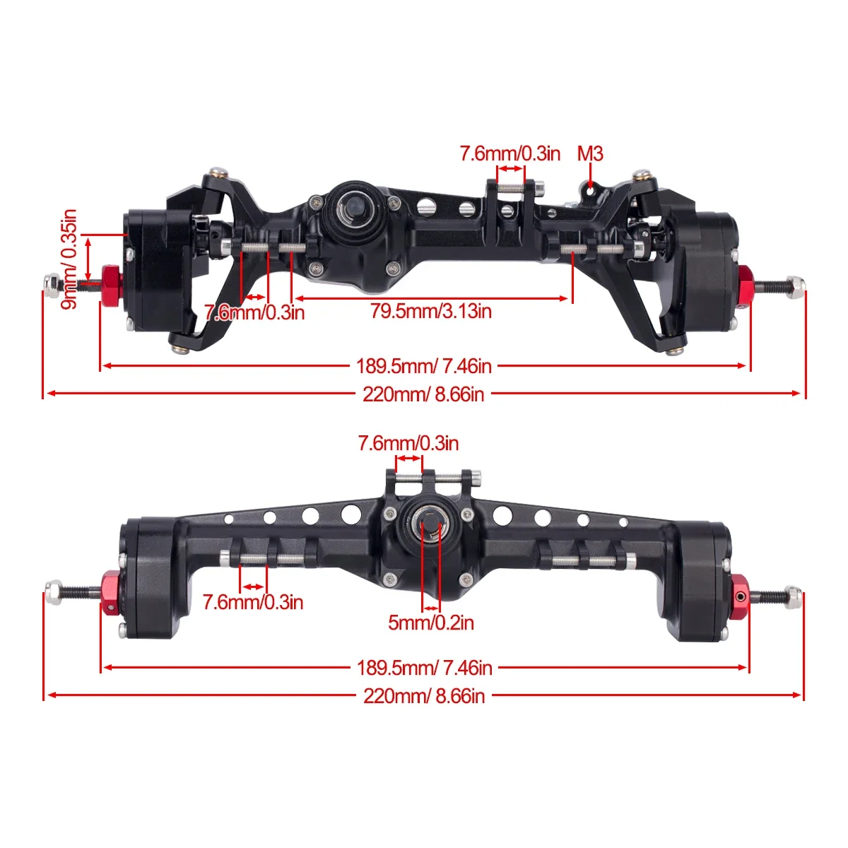 CNC Aluminum SCX10 III Front R - Rc Hobby Zone recension och pris