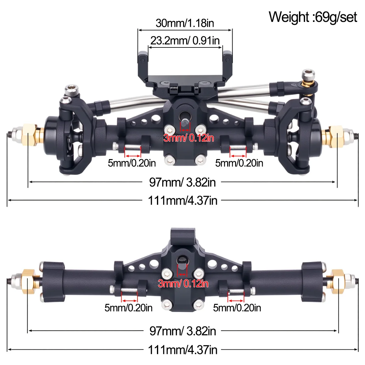 Plastic SCX24 Front Rear Axle  - Rc Hobby Zone recension och pris